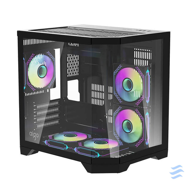 Darflash FT350 computer case + 5 aRGB fans (black) With fan