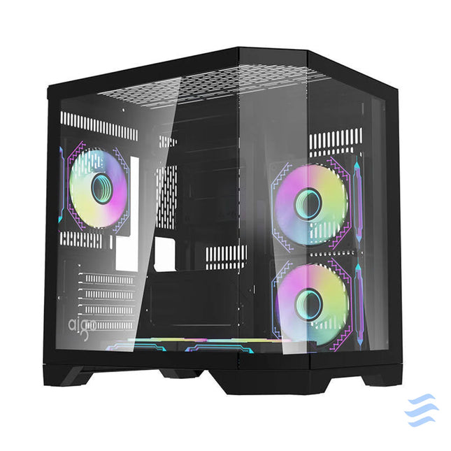 Darflash FT350 computer case + 5 aRGB fans (black) With fan