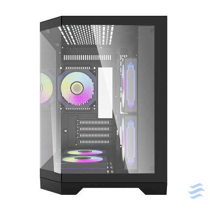 Darflash FT350 computer case + 5 aRGB fans (black) With fan