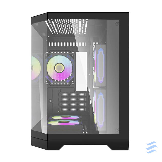Darflash FT350 computer case + 5 aRGB fans (black) With fan