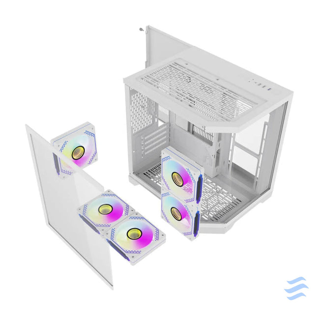Darflash FT350 computer case + 5 aRGB fans (white) With fan