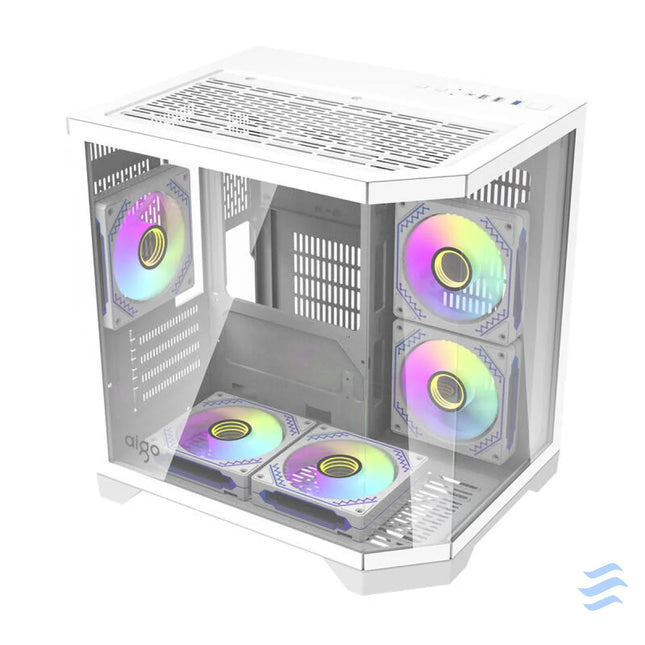 Darflash FT350 computer case + 5 aRGB fans (white) With fan