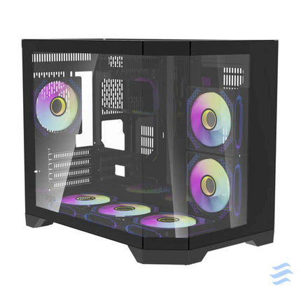 Darflash FT418 computer case + 6 aRGB fans (black) With fan