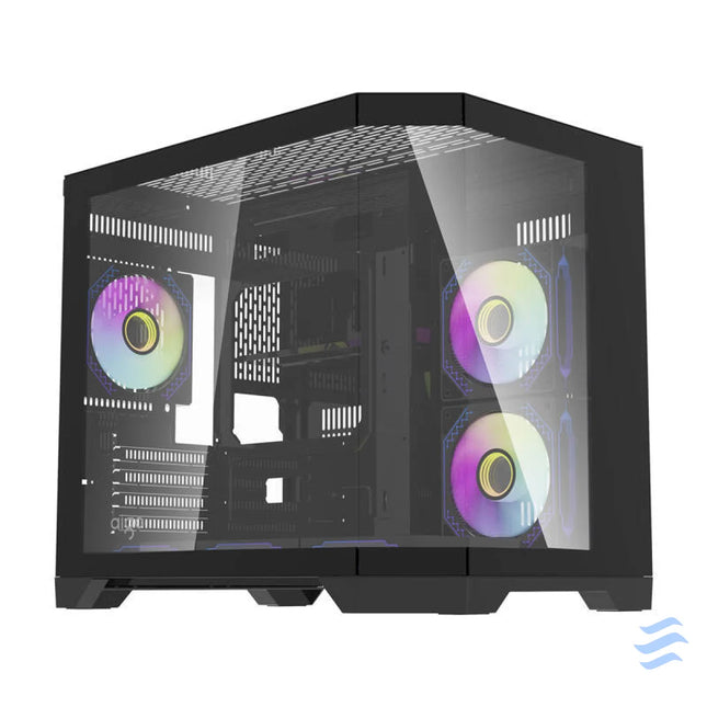 Darflash FT418 computer case + 6 aRGB fans (black) With fan