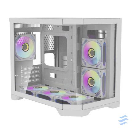 Darflash FT418 computer case + 6 aRGB fans (white) With fan
