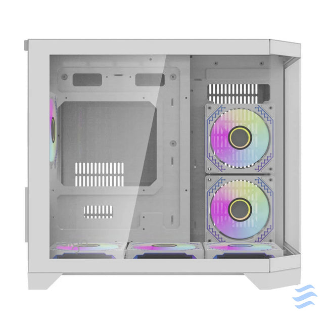 Darflash FT418 computer case + 6 aRGB fans (white) With fan