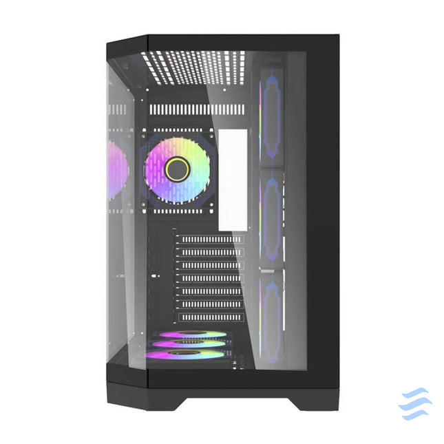 Darflash FT418 PRO computer case + 7 aRGB fans (black) With fan