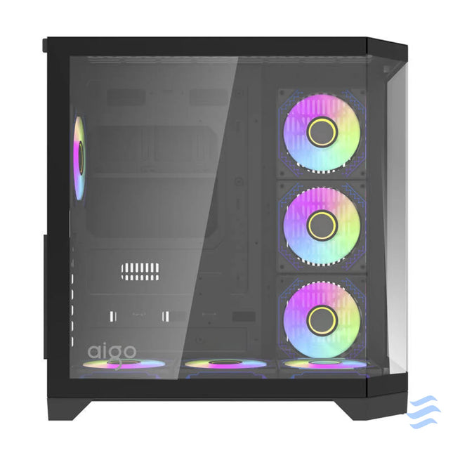 Darflash FT418 PRO computer case + 7 aRGB fans (black) With fan