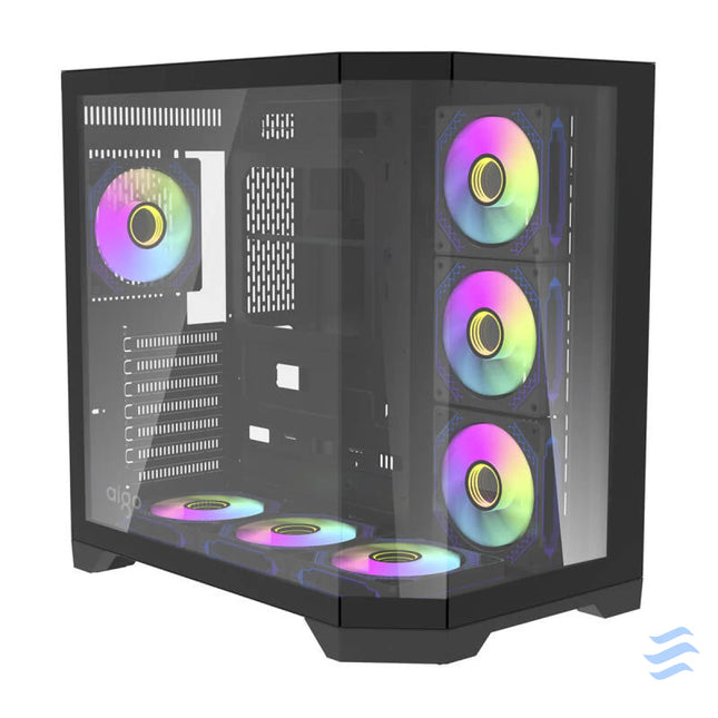 Darflash FT418 PRO computer case + 7 aRGB fans (black) With fan
