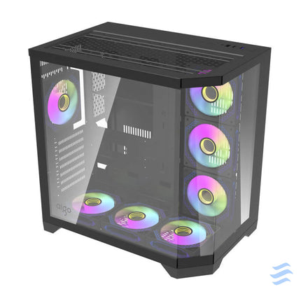 Darflash FT418 PRO computer case + 7 aRGB fans (black) With fan
