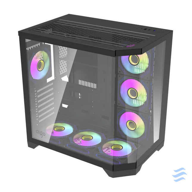 Darflash FT418 PRO computer case + 7 aRGB fans (black) With fan