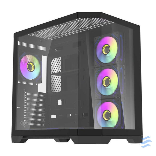 Darflash FT418 PRO computer case + 7 aRGB fans (black) With fan