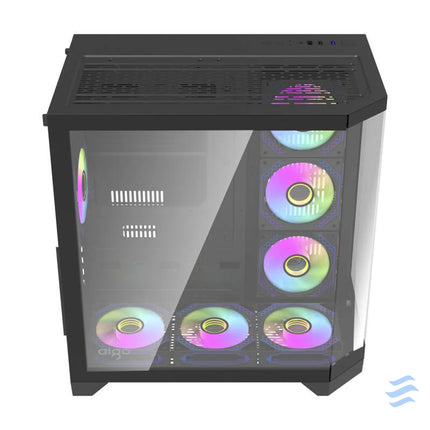 Darflash FT418 PRO computer case + 7 aRGB fans (black) With fan