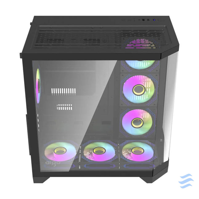 Darflash FT418 PRO computer case + 7 aRGB fans (black) With fan