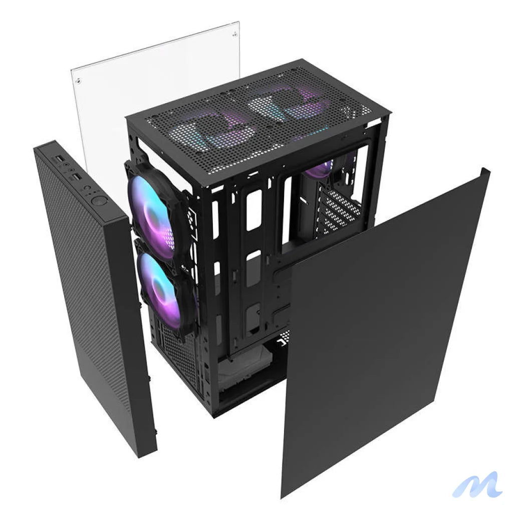Darkflash A290 computer case (black) + 3 fans