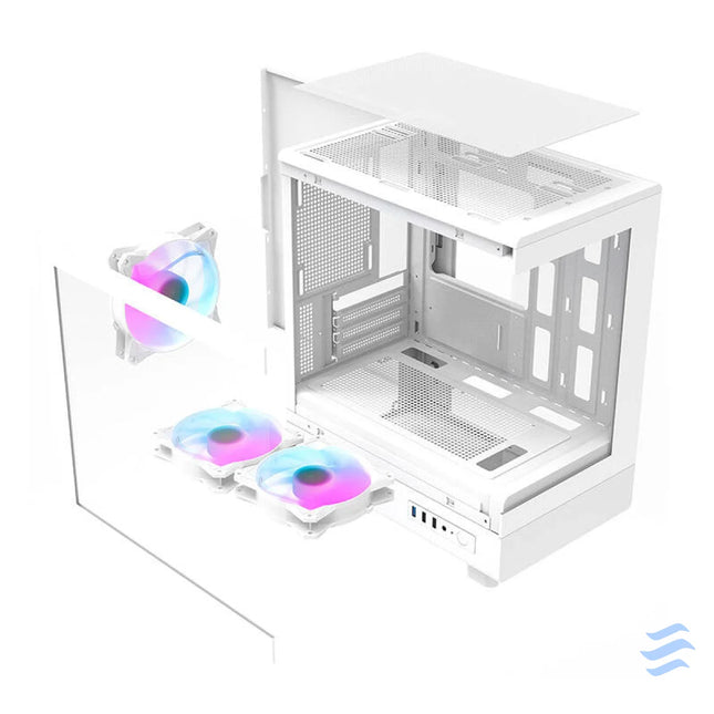 Darkflash DB330M computer case (white) + 3 ARGB fans With fan