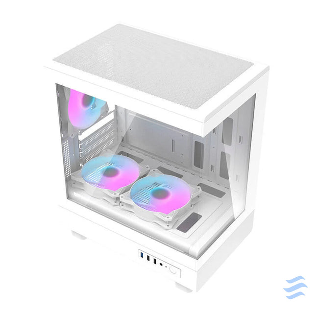 Darkflash DB330M computer case (white) + 3 ARGB fans With fan
