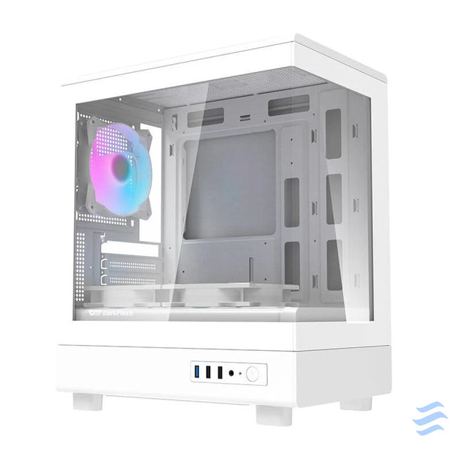 Darkflash DB330M computer case (white) + 3 ARGB fans With fan