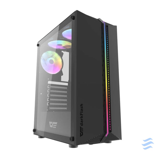Darkflash DK151 LED computer case (black) + 3 RGB fans With fan
