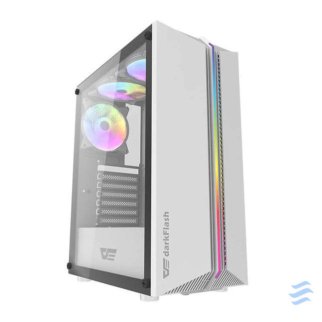 Darkflash DK151 LED computer case (white) + 3 RGB fans With fan