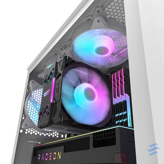 Darkflash DK352 Plus computer case (black and white) + 4 ARGB fans With fan