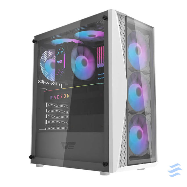 Darkflash DK352 Plus computer case (black and white) + 4 ARGB fans With fan