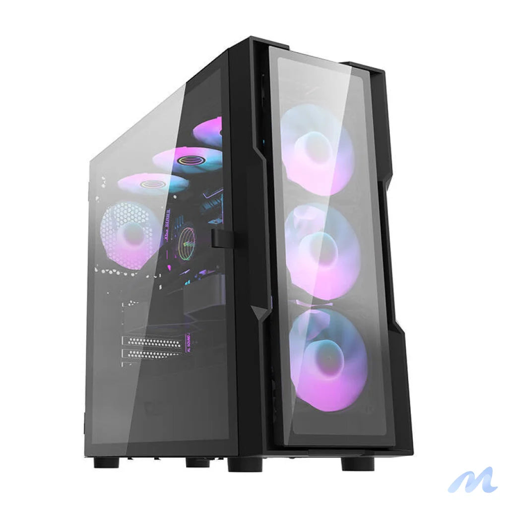 Darkflash DK431 Glass computer case (black) + 4 RGB fans