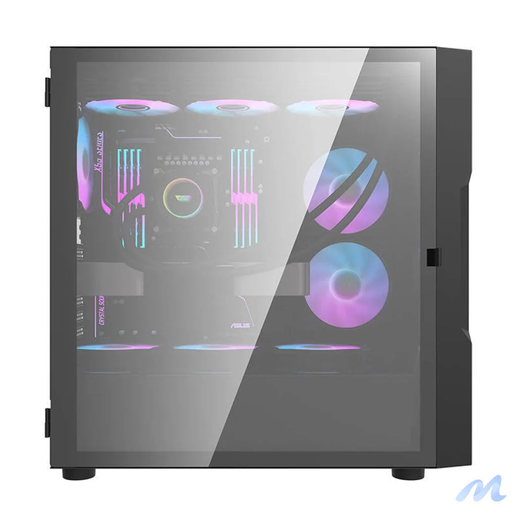 Darkflash DK431 Glass computer case (black) + 4 RGB fans