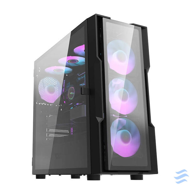 Darkflash DK431 Glass computer case (black) + 4 RGB fans With fan