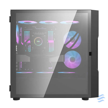 Darkflash DK431 Glass computer case (black) + 4 RGB fans With fan