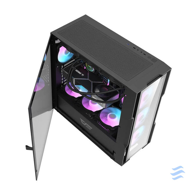 Darkflash DK431 Glass computer case (black) + 4 RGB fans With fan