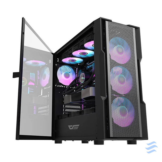 Darkflash DK431 Mesh computer case (black) + 4 ARGB fans With fan