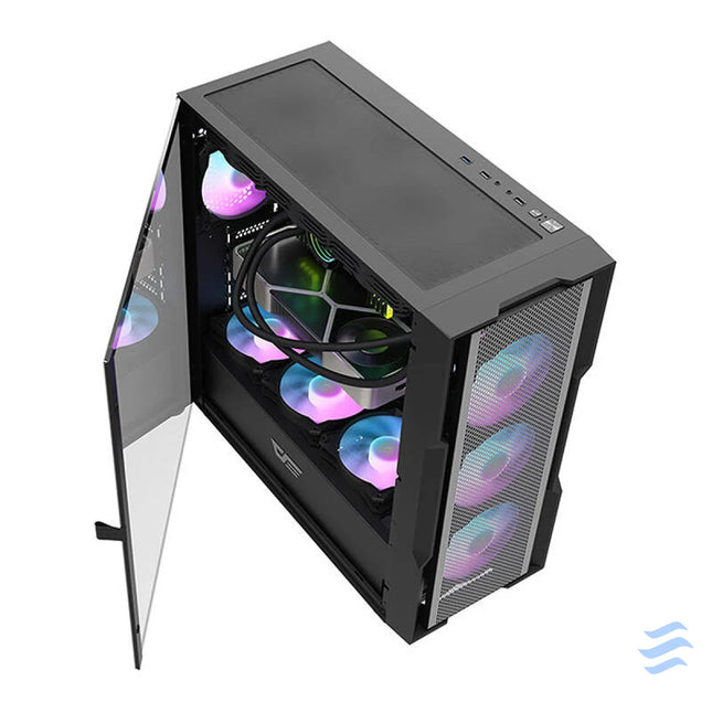 Darkflash DK431 Mesh computer case (black) + 4 ARGB fans With fan