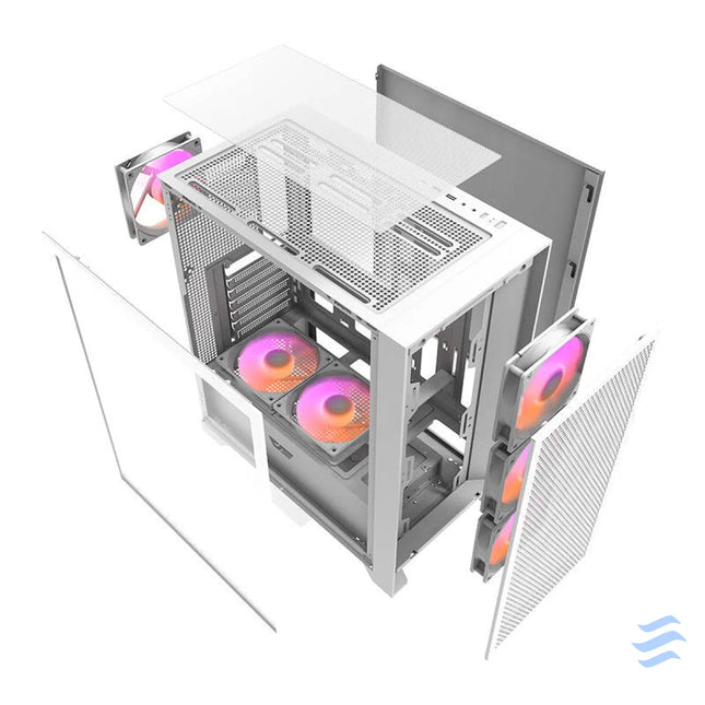 Darkflash DRX70 MESH computer case (white) + 4 RGB fans With fan