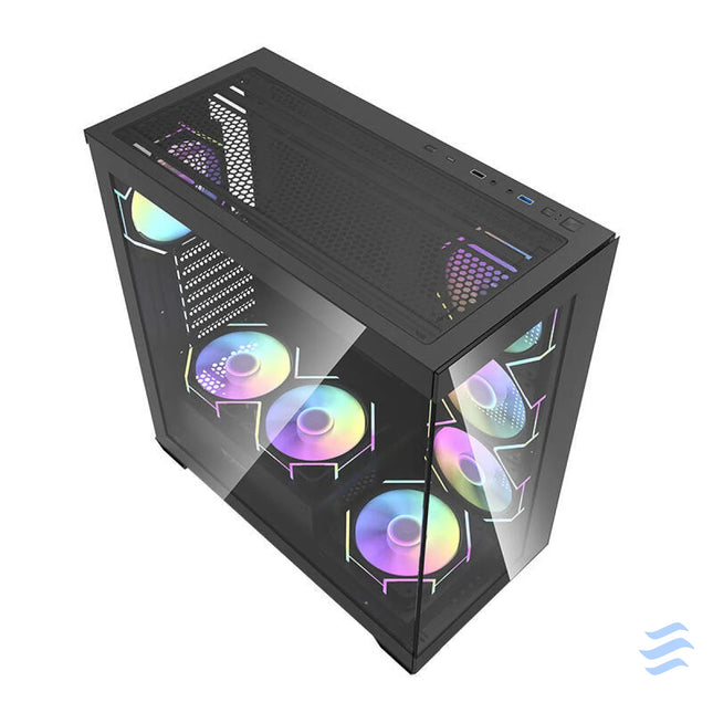 Darkflash DS900 computer case (black) + 7 ARGB fans With fan