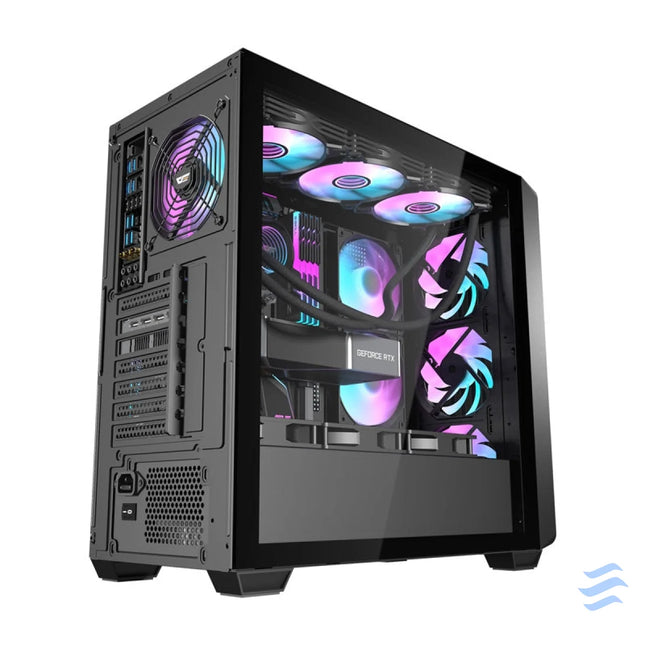 Darkflash DS900WD computer case (black) + 4 fans With fan