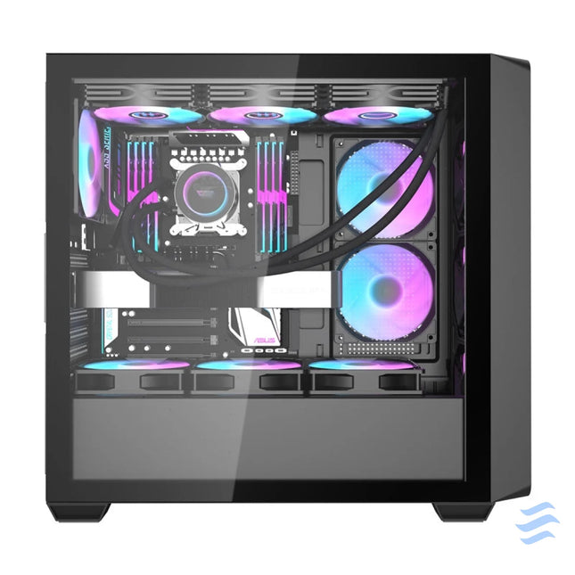 Darkflash DS900WD computer case (black) + 4 fans With fan