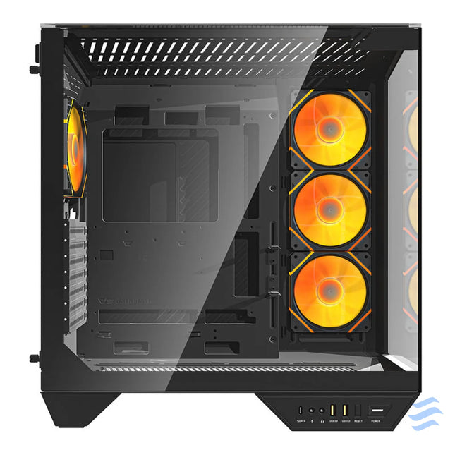 Darkflash DY470 computer case (black) + 4 fans + GPU bracket With fan