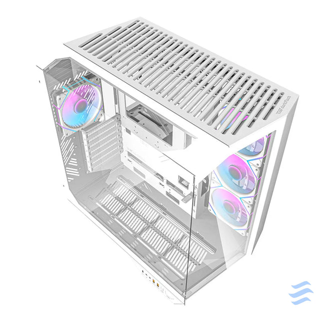 Darkflash DY470 computer case (white) + 4 fans + GPU bracket With fan