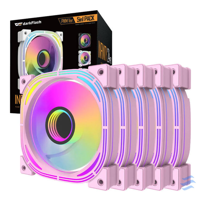 Darkflash INF24 5in1 ARGB Computer fan set (pink) Fans