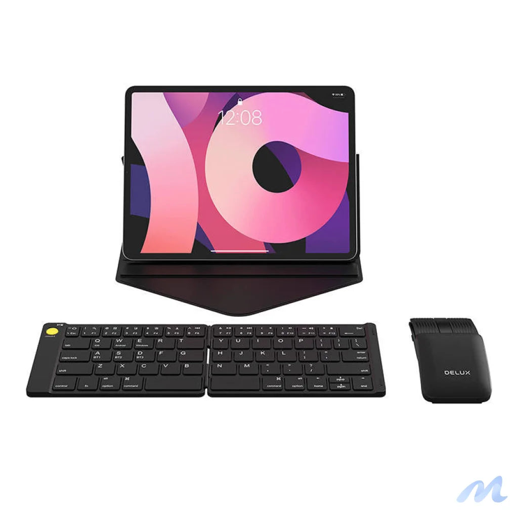Delux KF10 folding wireless keyboard and MF10PR (QWERTY) mouse set