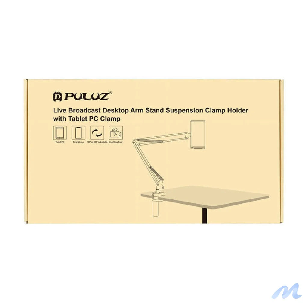 Desk stand Puluz with phone/tablet holder (black)