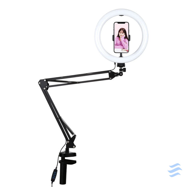 Desktop arm stand Puluz with 26cm LED Vlogging Ring PKT3090B Ring lights