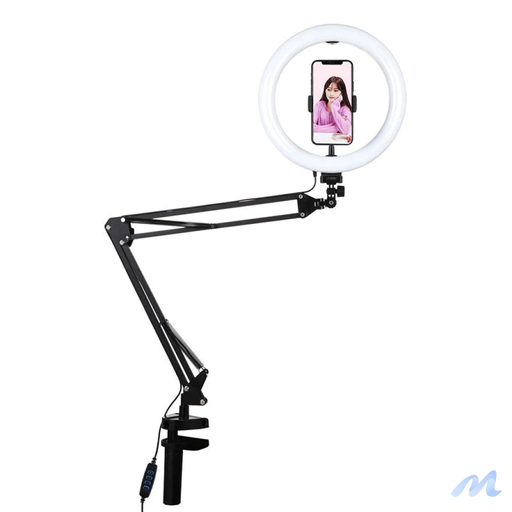 Desktop arm stand Puluz with 26cm LED Vlogging Ring PKT3090B