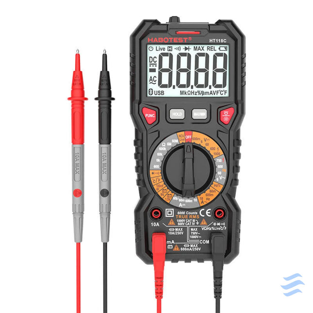 Digital Multimeter with Flashlight Habotest HT118C True RMS NCV battery testing Measuring tools