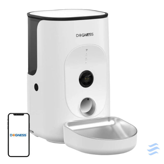 Dogness F15 WiFi 4L smart food dispenser with camera with stainless steel bowl (white) Bowls