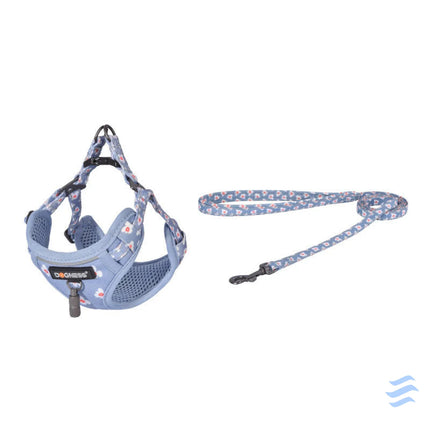 Dogness walking set leash 1,5m + harness for dog (light blue) Walking and transportation