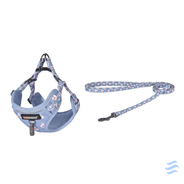 Dogness walking set leash 1,5m + harness for dog (light blue) Walking and transportation