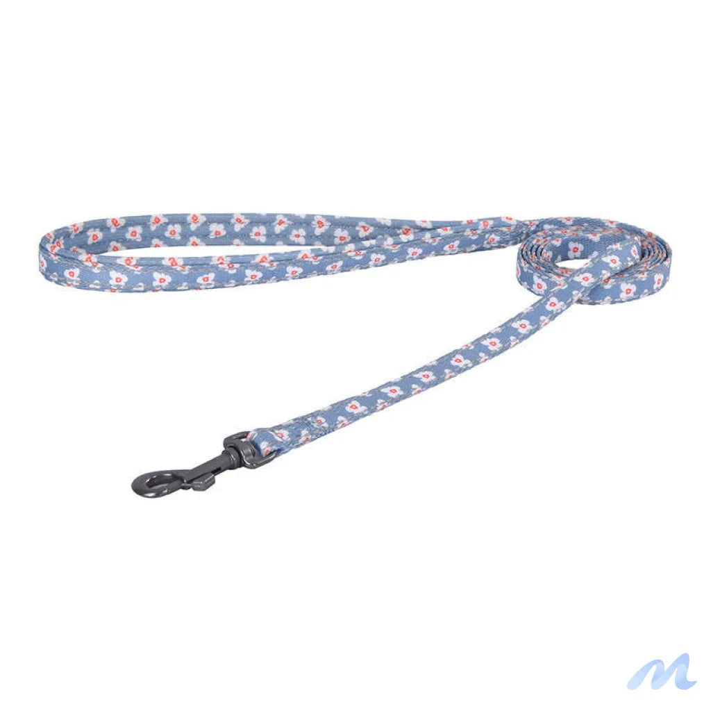 Dogness walking set leash 1,5m +harness for dog (light blue)