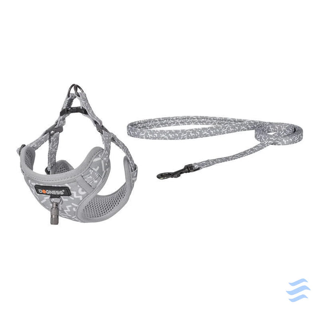 Dogness walking set leash 1,5m + harness for dog (light gray) Walking and transportation